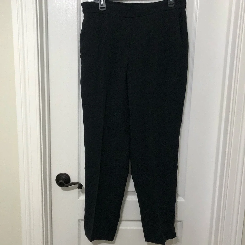J. Crew Women's Jamie Pants Size 14T Black Straight Leg Classic Pull‎ On NWT